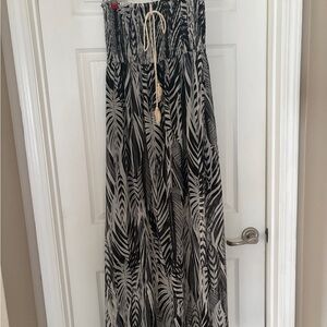 Mystree Black and White A-Line Maxi Skirt